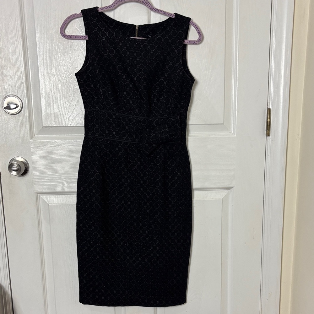 SANDRA ANGELOZZI black bodycon wool blend dress sleeveless sz 32 size 0-2 Small